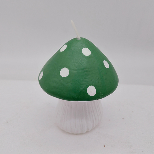 Green Mushroom Burning Candle