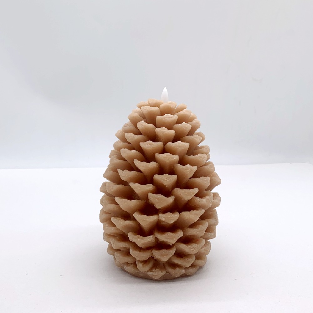 Brown Pinecone LED candle